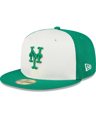 New Era Men's White/Green New York Mets 2024 St. Patrick's Day 59FIFTY Fitted Hat