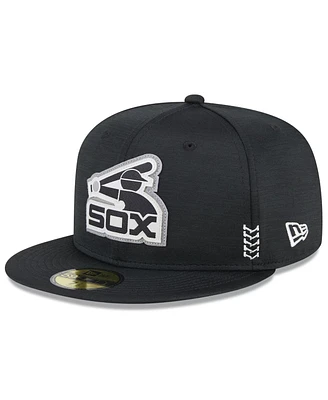 New Era Men's Black Chicago White Sox 2024 Clubhouse 59FIFTY Fitted Hat