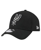 New Era Men's Black San Antonio Spurs A-Frame 9FORTY Adjustable Hat