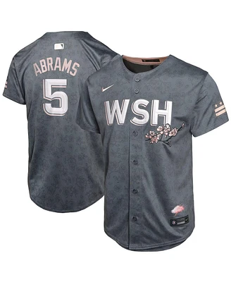 Nike Big Boys and Girls C.j. Abrams Charcoal Washington Nationals City Connect Limited Player Jersey