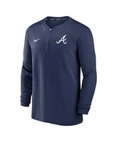 Nike Men's Navy Atlanta Braves Authentic Collection Game Time Performance Quarter-Zip Sweatshirt