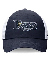 Nike Men's Navy Tampa Bay Rays Evergreen Wordmark Trucker Adjustable Hat