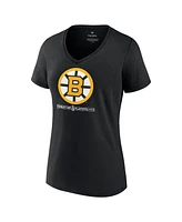 Fanatics Women's Black Boston Bruins 2024 Stanley Cup Playoffs Breakout V-Neck T-Shirt