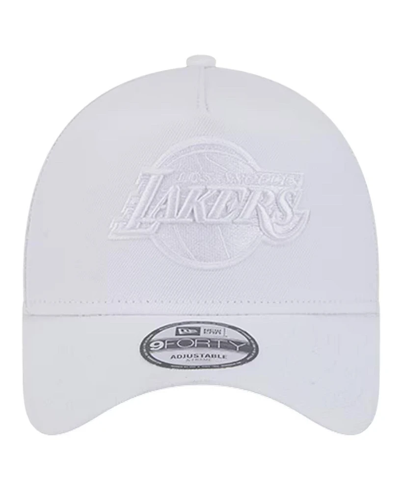 New Era Men's White Los Angeles Lakers A-Frame 9FORTY Adjustable Hat