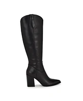 Nine West Women's Bromwel Pointy Toe Block Heel Knee High Boots