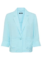 Olsen Women's Linen Blend Cropped Blazer