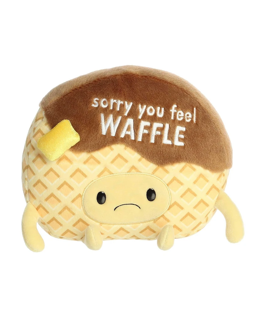 Aurora Small Sorry You Feel Waffle Just Sayin' Witty Plush Toy Brown 8.5"