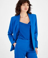 Bar Iii Women's Bistretch Open-Front Long-Sleeve Blazer, Created for Macy's