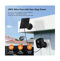Z-edge 3 Packs 1080P Full Hd Wireless Smart Cameras with Solar Panels and 16GB Tf Card