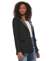 Karl Lagerfeld Paris Women's Imitation Pearl Collar Blazer