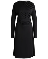 Boss by Hugo Women's Wrap Front Long-Sleeved Dress