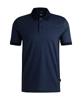 Boss by Hugo Men's Two-Tone Monogram Print Polo Shirt