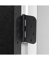 Cauldham 12 Pk 4" Interior Door Hinges 0.63" Radius Corners Black