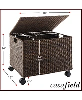 Casafield Rolling Filing Cabinet, Water Hyacinth Hanging File Folder Organizer, Home Office Storage