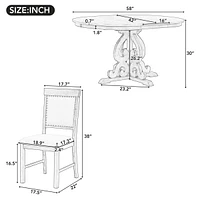 Streamdale Furniture Retro 5-Piece Dining Set with Extendable Table