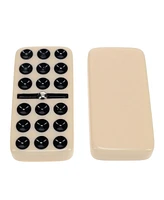 We Games Double Nine Dominoes With Spinners - Ivory Tiles, Thick Size
