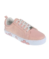 Bebe Big Girl's Low Profile Sneaker Glitter Canvas with Outsole Printing Sneakers