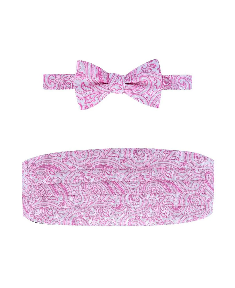 Trafalgar Men's Sobee Paisley Cummerbund and Bow Tie Set