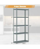 1 Pcs 5-Tier Heavy Duty Storage Shelf Utility Rack with Anti-tipping Device