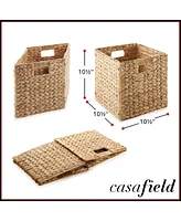 Casafield 10.5" x 10.5" Water Hyacinth Storage Baskets, Natural