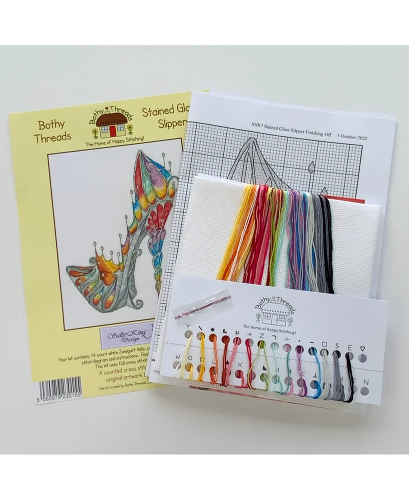 Bothy Threads Stained Glass Slipper XSK7 Counted Cross Stitch Kit - Assorted Pre