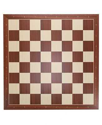 We Games Mahogany Stained Wooden Chess Board, Algebraic Notation, 21.25 in.