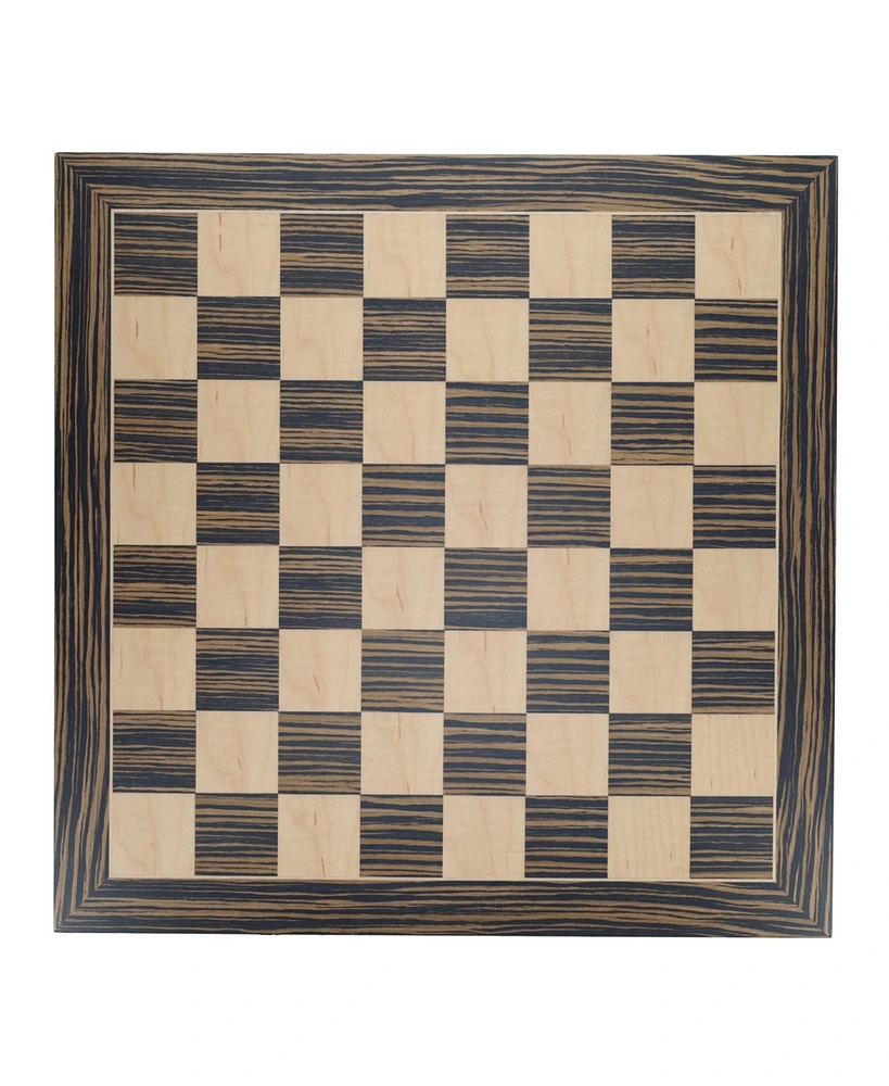 We Games Deluxe Chess Board, Zebra & Natural Wood - 15 in