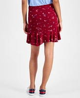 Tommy Jeans Women's Floral High Rise Flounce Mini Skirt