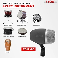 5 Core Tom Snare Mic Cardioid Dynamic Microphone for Drum Kit Percussion Instrument Tom Xp