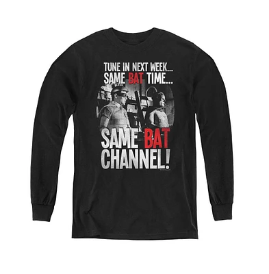 Batman Boys Classic Tv Youth Bat Channel Long Sleeve Sweatshirts