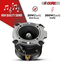 5 Core 3.5 Inch Super Tweeter Pair Set 60W Combined Rms 4 Ohm Super Tweeter for Car Audio Tw Blt 180 Ch Pair