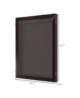 Homcom 23.5" x 31.5" Uv-Resistant Sports Jersey Frame Display Case, Brown