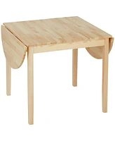 Homcom 55" Wood Kitchen Table, Drop Leaf Tables for Small Spaces, Natural