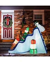 Homcom 8.5FT Long Christmas Inflatable Snowman Elf and Gingerbread Man