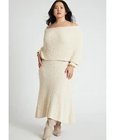 Eloquii Plus Size Off The Shoulder Maxi Sweater Dress