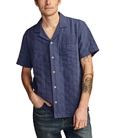 Lucky Brand Men's Solid Seersucker Short Sleeve Shirt