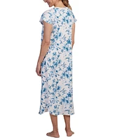 Miss Elaine Women's Cap-Sleeve Floral Nightgown