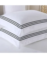 Egyptian Linens Adeline 100% Cotton Percale Embroidered Duvet Cover Set