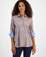 Nautica Jeans Women's Paisley Print Button-Front Shirt