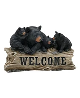 Fc Design 10"W Bear Log-welcome Sign Figurine Decoration Home Decor Perfect Gift for House Warming, Holidays and Birthdays