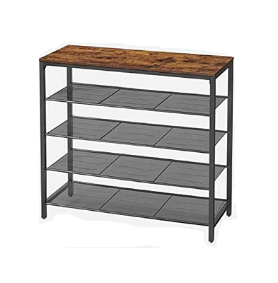 Slickblue Shoe Rack Organizer, With 2 Drawers And 4 Shelves, Industrial, Holds Up To 14 Pairs Of Shoes