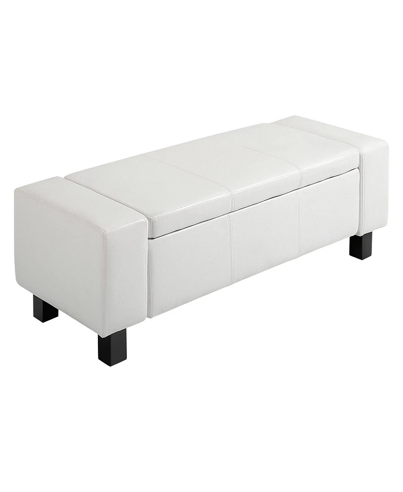 Homcom 42” Bedroom Ottoman Storage Bench Footstool Organizer Closet Entryway Pu