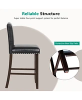 Sugift Set of 2 Bar Stools with Back for Kitchen Island