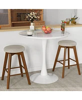 Sugift 24 Inch Set of 2 Swivel Bar Stools Height Chairs with Rubber Wood Legs