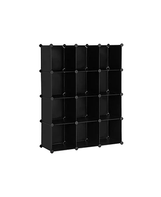 Slickblue 12-cube Storage Organizer, Interlocking Plastic Cubes With Divider Design