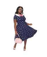 Unique Vintage Plus Size Eloise Collared Swing Dress