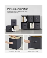 Slickblue Cube Storage Organizer with Boxes, Customizable Shape, Bedroom, Living Room-6 Cubes