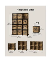 Slickblue Cube Storage Organizer with Storage Boxes, Customizable Shape, Bedroom, Living Room-12 Cubes