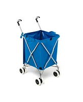 Inolait Folding Shopping Utility Cart with Water-Resistant Removable Canvas Bag