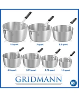 Gridmann 1.5 Qt Tapered Aluminum Sauce Pan with Silicone Handle, Nsf Professional Cookware